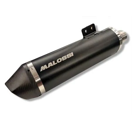 Silenziatore Malossi Maxi Wild Lion black con fondello in carbonio e per utilizzo collettori originali maxi scooter Kymco AK 550 euro 5 prodotti dal 2021 in poi (SBA1), ricambio 3217934