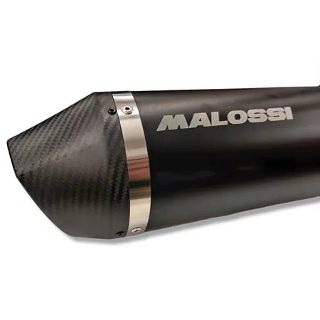 Silenziatore Malossi Maxi Wild Lion black con fondello in carbonio e per utilizzo collettori originali maxi scooter Kymco AK 550 euro 5 prodotti dal 2021 in poi (SBA1), ricambio 3217934