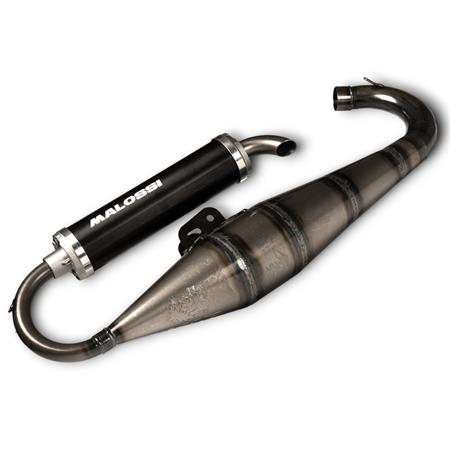 Marmitta Malossi scooter racing MHR nuova versione con silenziatore anodizzato nero per scooter con motore Piaggio raffreddati ad aria e liquido, ricambio 3219490