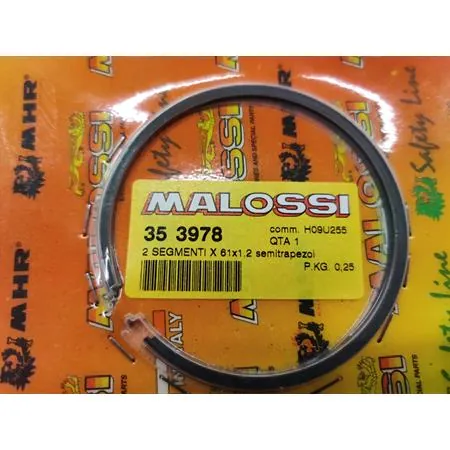 Fasce elastiche pistone 61x1.2 semitrapezoidali Malossi, ricambio 353978
