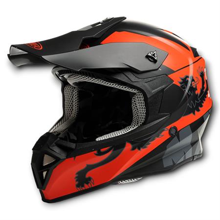 Casco Malossi modello HM2 da cross di colore nero con grafiche rosse e taglia S, ricambio 3915976B3