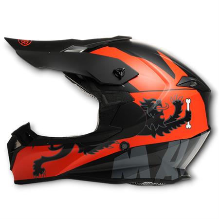 Casco Malossi modello HM2 da cross di colore nero con grafiche rosse e taglia M, ricambio 3915976B4