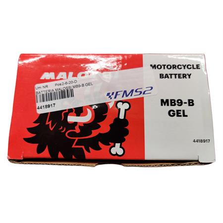 Batteria Malossi modello MB9-B sigillata in gel senza manutenzione e già attivata e pronta all'uso, ricambio 4418917