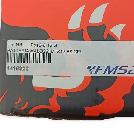 4418922 Batteria Malossi modello MTX12-BS sigillata in gel senza manutenzione e già attivata e pronta all'uso