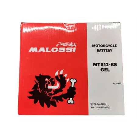 4418922 Batteria Malossi modello MTX12-BS sigillata in gel senza manutenzione e già attivata e pronta all'uso