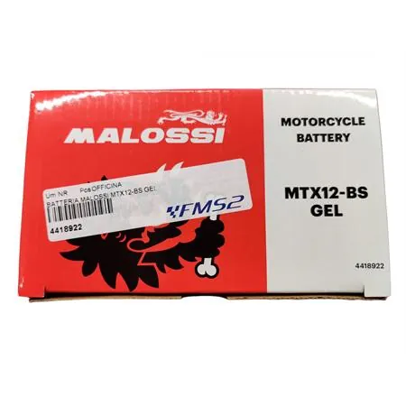 4418922 Batteria Malossi modello MTX12-BS sigillata in gel senza manutenzione e già attivata e pronta all'uso