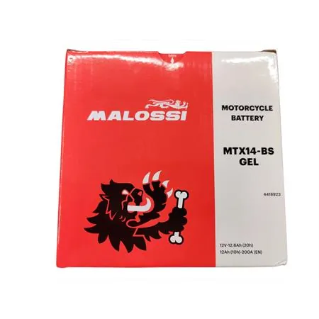 4418923 Batteria Malossi modello MTX14-BS sigillata in gel senza manutenzione e già attivata e pronta all'uso