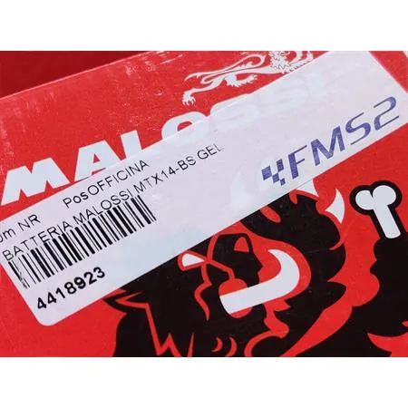 4418923 Batteria Malossi modello MTX14-BS sigillata in gel senza manutenzione e già attivata e pronta all'uso