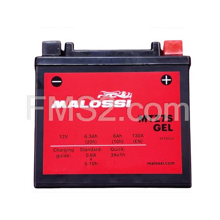 Batteria Malossi modello MTZ7S sigillata in gel senza manutenzione e già attivata e pronta all'uso, ricambio 4418924