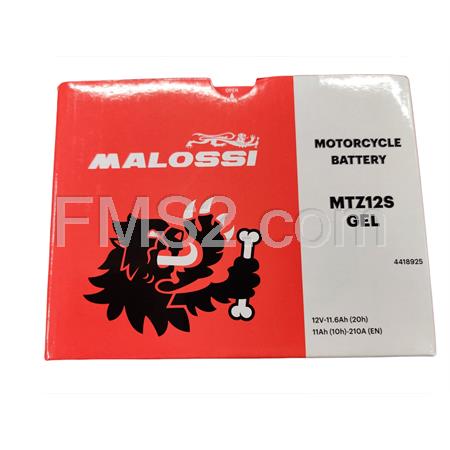 Batteria Malossi modello MTZ12S sigillata in gel senza manutenzione e già attivata e pronta all'uso, ricambio 4418925