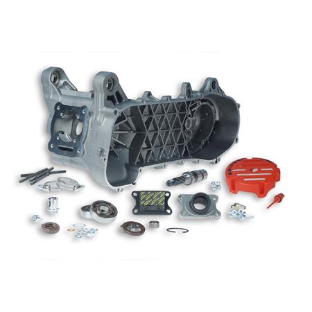 Carter motore Malossi MHR C-ONE per montare cilindri flangiati e non su scooter con motore Minarelli orizzontale raffreddati a liquido, ricambio 5716654