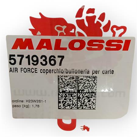 Coperchio carter messa in moto Malossi Air force completo di bulloneria e coperchio presa aria per motori scooter Minarelli orizzontale braccio lungo raffreddati ad aria e liquido, ricambio 5719367