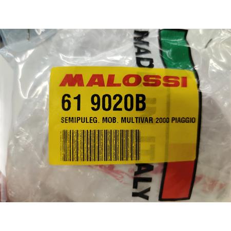 Semipuleggia mobile Malossi per variatore multivar 2000 con rulli da 19 x 15,5 mm con motore Piaggio 50 aria e liquido prodotti dal 2000 in poi, ricambio 619020B