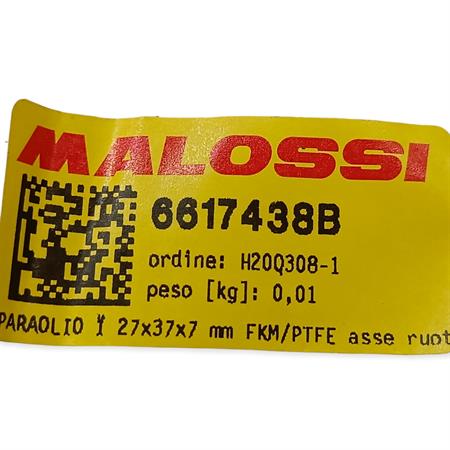 Paraolio Malossi misura 27 x 37 x 7 mm in viton marrone da montare sui motori Piaggio Vespa 50 special, Pk e 125 primavera, 125 Et3 e Pk sul piatto porta ceppi asse ruota posteriore, ricambio 6617438B