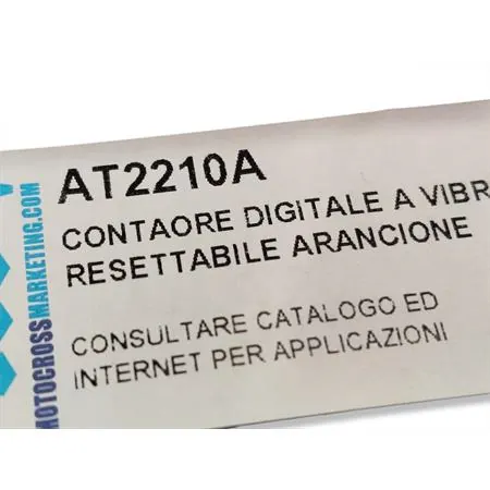 Contaore digitale di colore arancione con attivazione a vibrazione e conteggio parziale resettabile per applicazioni varie, ricambio AT2210A