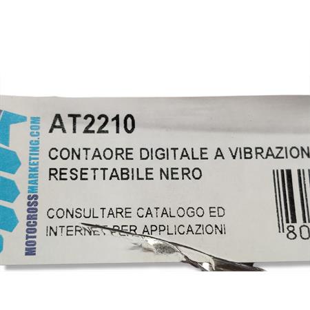 Contaore digitale di colore nero con attivazione a vibrazione e conteggio parziale resettabile per applicazioni varie, ricambio AT2210