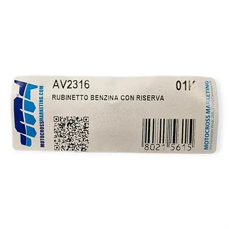 Rubinetto benzina con riserva Motocross Marketing AV2316 per KTM, Beta, Husaberg, Husqvarna - Interasse fori 34mm