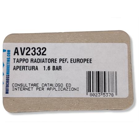 Tappo radiatore per motocross europee e apertura con pressione da 1.6, ricambio AV2332