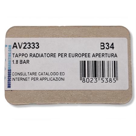 Tappo radiatore per motocross europee e apertura con pressione da 1.8, ricambio AV2333
