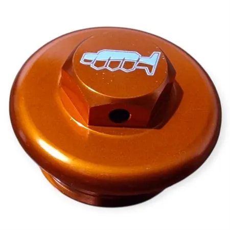 Tappo carico olio M24 X 3 mm anodizzato arancione con chiave da 13 mm specifico per KTM, GAS GAS, HUSQVARNA, HUSABERG, VENT e SHERCO