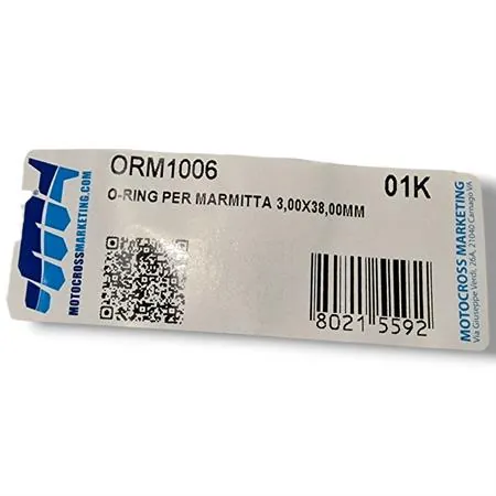 O-ring per marmitta 3,00 x 38,00 mm per KTM, Husqvarna e Gas Gas 85 e 125 2 tempi, ricambio ORM1006
