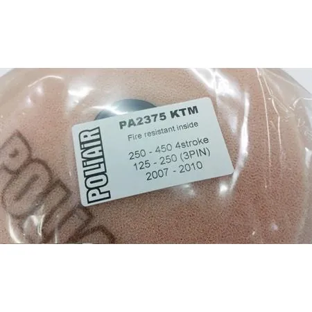 Filtro aria Poliair autoestinguente per Ktm e Husaberg cross, ricambio PA2375