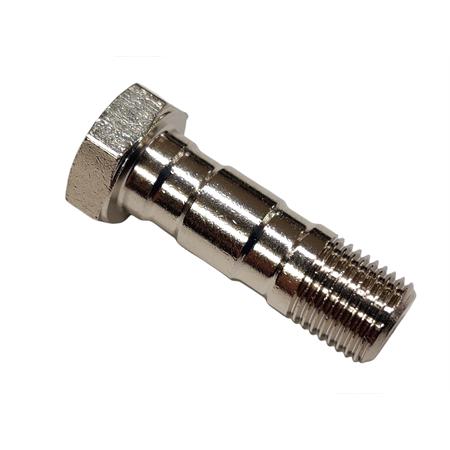 Bocchettone vite lunga per montaggio doppio raccordo con passo M 10x1 mm in metallo cromato lucido w.m.(Motorquality), ricambio 06222827