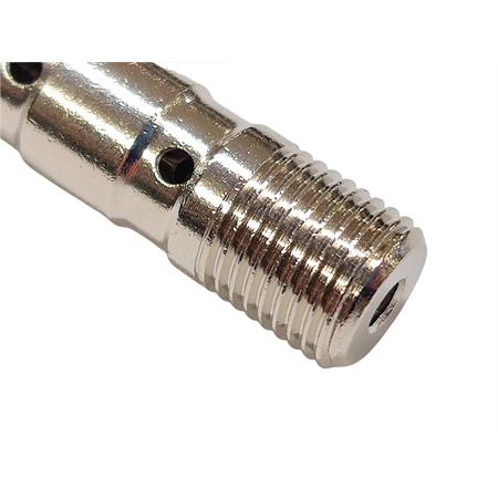 Bocchettone vite lunga per montaggio doppio raccordo con passo M 10x1 mm in metallo cromato lucido w.m.(Motorquality), ricambio 06222827