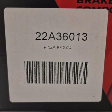 Pinza freno Brembo anteriore flottante silver 2 pistoncini Ø 24 mm con interasse di fissaggio 90 mm per enduro/cross/motard KTM, Gas Gas, Husqvarna, Sherco, Husaberg, ricambio 22A36013