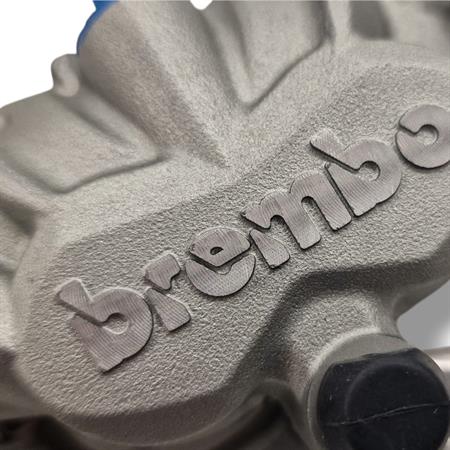 Pinza freno Brembo anteriore flottante silver 2 pistoncini Ø 24 mm con interasse di fissaggio 90 mm per enduro/cross/motard KTM, Gas Gas, Husqvarna, Sherco, Husaberg, ricambio 22A36013