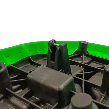 Sella biposto made in Italy Nisa per scooter Mbk Booster spirit prodotti fino al 2003 di colore nero con fascia verde fluo, ricambio 0333BCNV