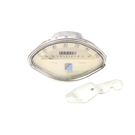Contachilometri tipo originale con fondo scala a 110 km/h e colore bianco panna Piaggio Vespa 125 vnl2t dal telaio 30001, Vespa 150 vlb1t (Oly, ricambio 1098844