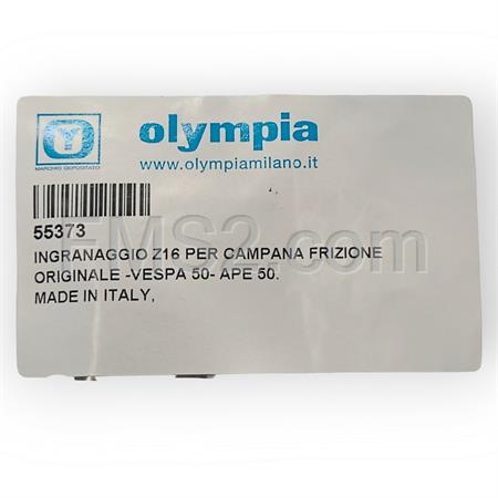 Ingranaggio pignone primaria Z16 per Piaggio vespa 50 PK e Ape 50 con rapporti  originali (Olympia), ricambio 55373