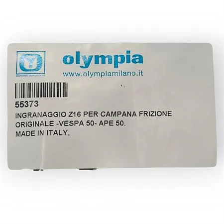 Ingranaggio pignone primaria Z16 per Piaggio vespa 50 PK e Ape 50 con rapporti  originali (Olympia), ricambio 55373