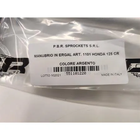 Manubrio cross PBR in ergal anodizzato argento opaco e piega Honda CR 125 cross completo di paracolpi centrale PBR, ricambio 551101220