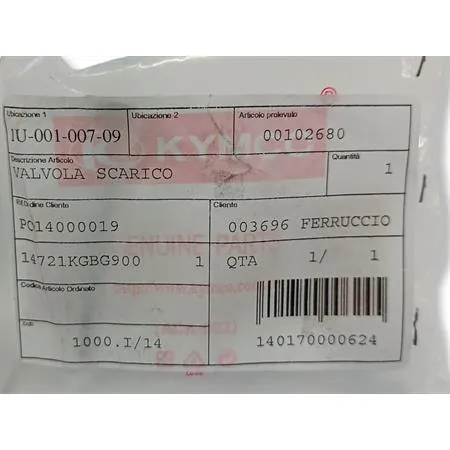 00102680 Valvola scarico