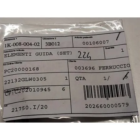 00106007 Kit tasselli piattello guida rulli in kit da 3 pezzi originali per scooter Kymco 50 cc con motore a 2 e 4 tempi