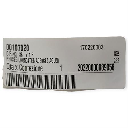 O-ring 36 per 1.5, ricambio 00107020