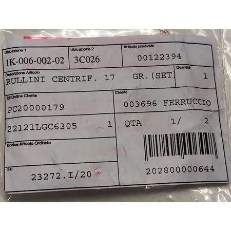 00122394 Kit rulli variatore confezione da 8 rulli con peso da 17 grammi originali per maxi scooter Kymco AK550