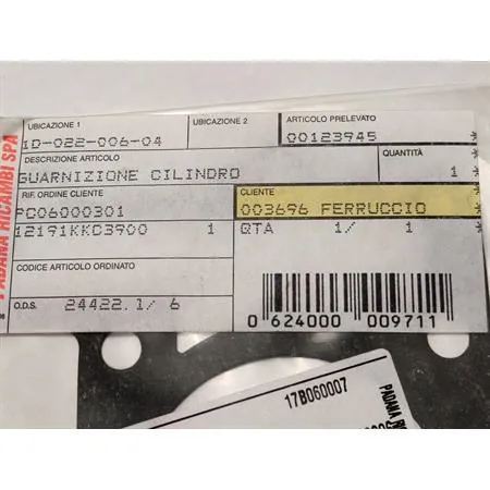 00123945 Guarnizione base cilindro originale per maxi scooter Kymco Grand Dink 125 e 150 cc prodotti dal 2001 al 2004