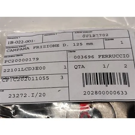 Campana frizione originale con diametro 125 mm per maxi scooter Kymco 125, 150 e 200 cc 4 tempi, ricambio 00127702