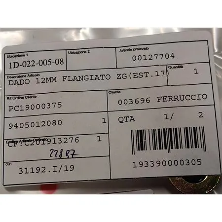 00127704 Dado flangiato 12mm
