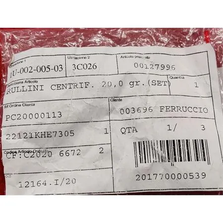 00127996 Kit rulli variatore centrifugo 20.0 grammi (kit)