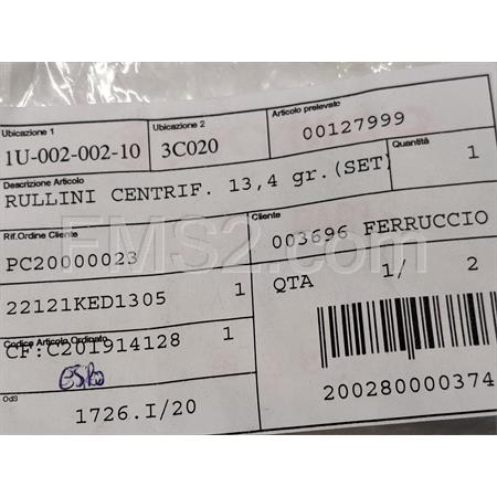 Kit rulli variatore centrifugo 13.4 grammi (kit), ricambio 00127999