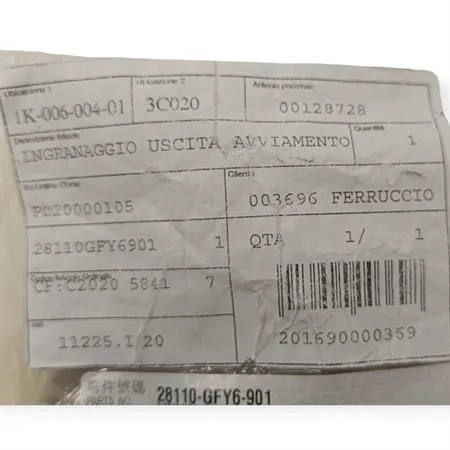 00128728 Ingranaggio uscita avviamento