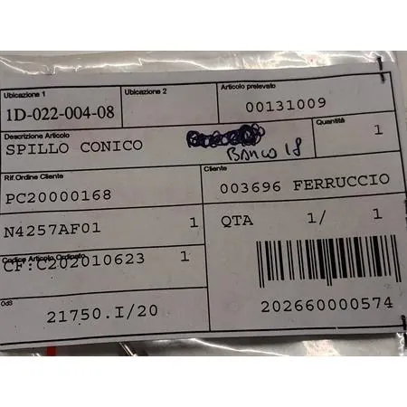 Spillo conico valvola a depressione carburatore originale maxi scooter Kymco B&W, People e Yup 250 cc 4 tempi, ricambio 00131009