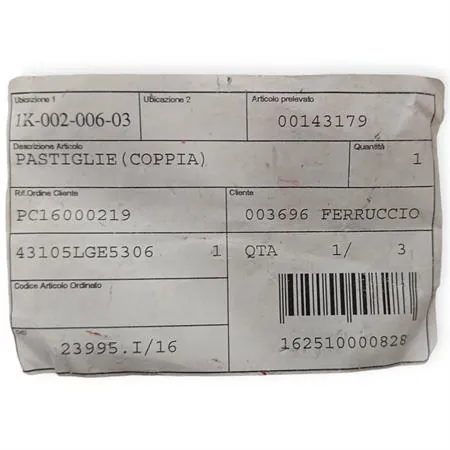 00143179 Pastiglie freno Padana Ricambi (pasticche)