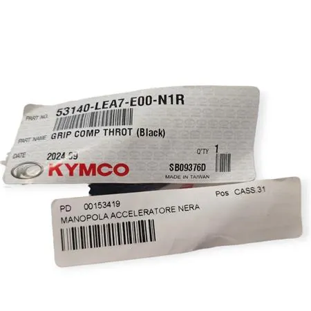 53140-LEA7-E00-N1R Manopola acceleratore destra Kymco originale nera 53140-LEA7-E00-N1R per maxi scooter Dink, People, Agility, K-XCT