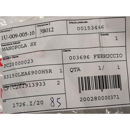 Manopola sx, ricambio 00153446