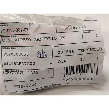 Contrappeso manubrio dx, ricambio 00153735